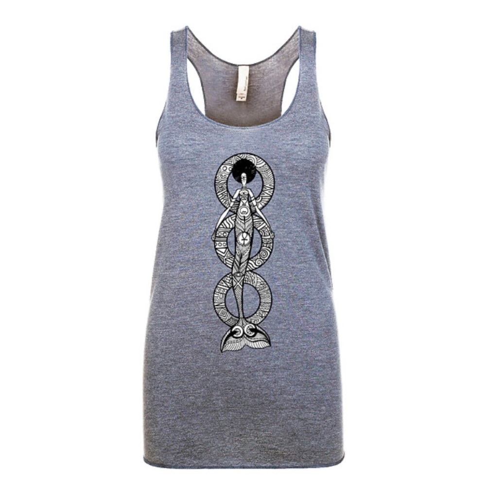 Heather Grey Racerback Ethnic Mermaid Mini Dress (XS)